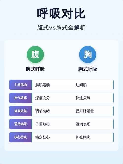 腹式呼吸与胸式呼吸胸腔腹腔变化对比图