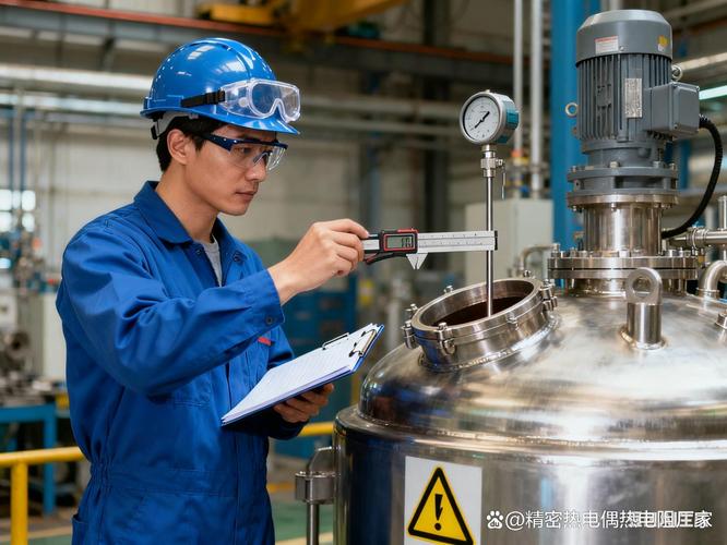 温度校验仪校准工业热电偶现场作业图