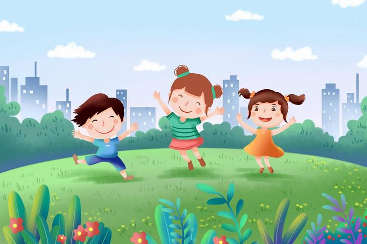 小学生课间人际交往情景插画