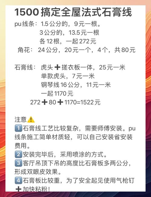 简约素面石膏线价格标签对比
