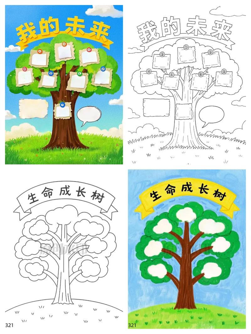 幼儿园孩子画的生命树图画展示