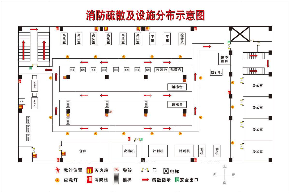 货架平面布置与消防管道避让示意图