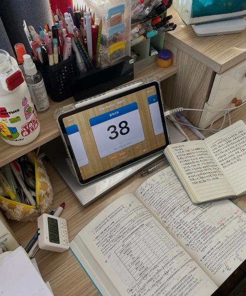 学生书桌整理错题本场景图