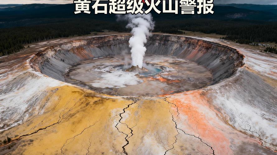 黄石国家公园超级火山区域地热活动航拍