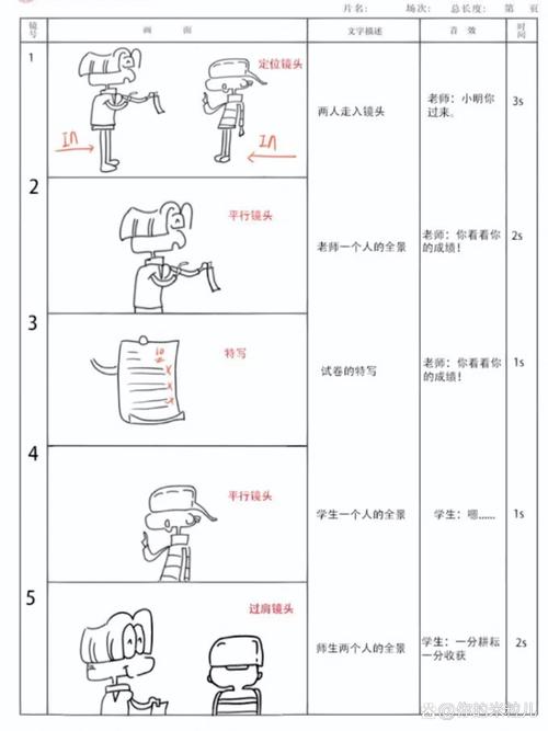 搞笑短视频分镜脚本笑点卡位标注图