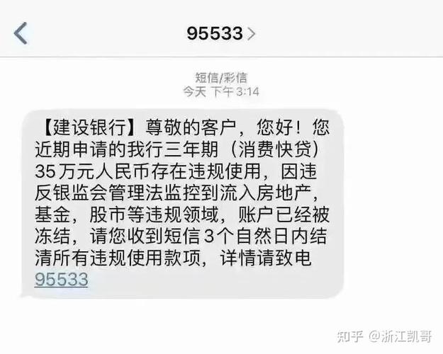 银行个人消费贷抽贷通知短信截图