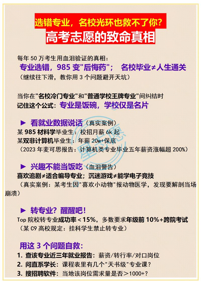 别为了名校光环选错方向