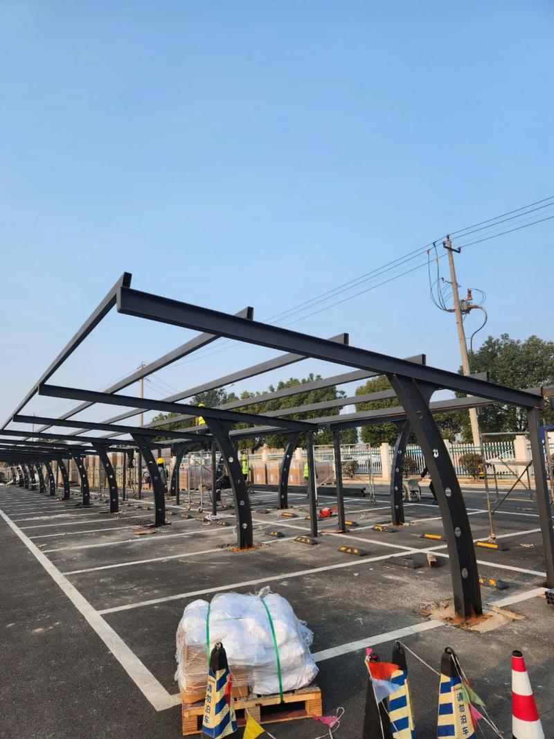 常州制造工厂光伏车棚工业合作项目现场