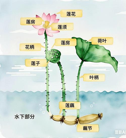 不同用户搜索荷花的意图分类示意图