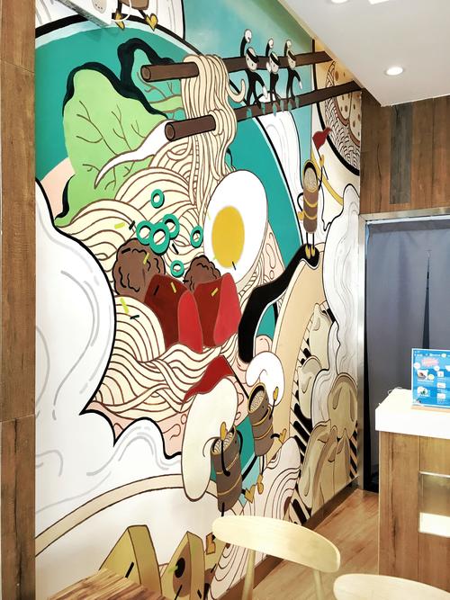 挂着儿童手绘作品的带娃家庭餐厅墙