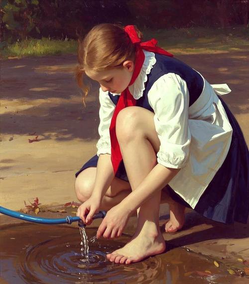 小女孩在绘本堆中光脚玩耍的温馨场景