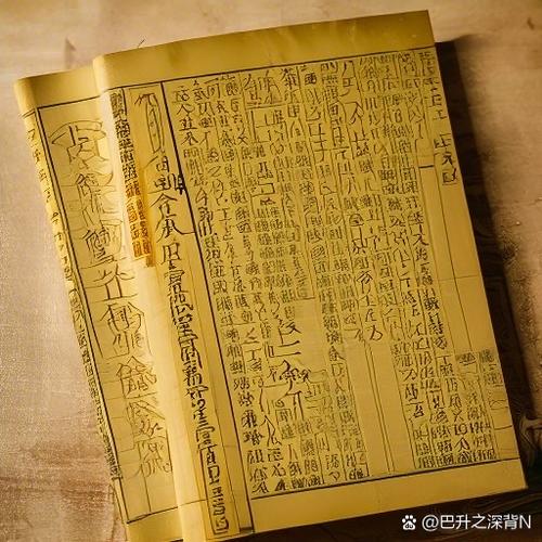 手抚泛黄古籍书页特写