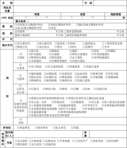不可移动文物使用许可备案表实拍图