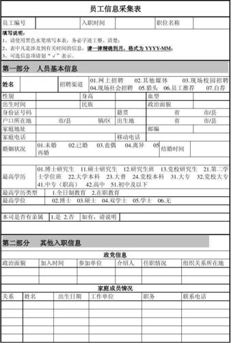 劳动关系中员工敏感信息收集范围对比表