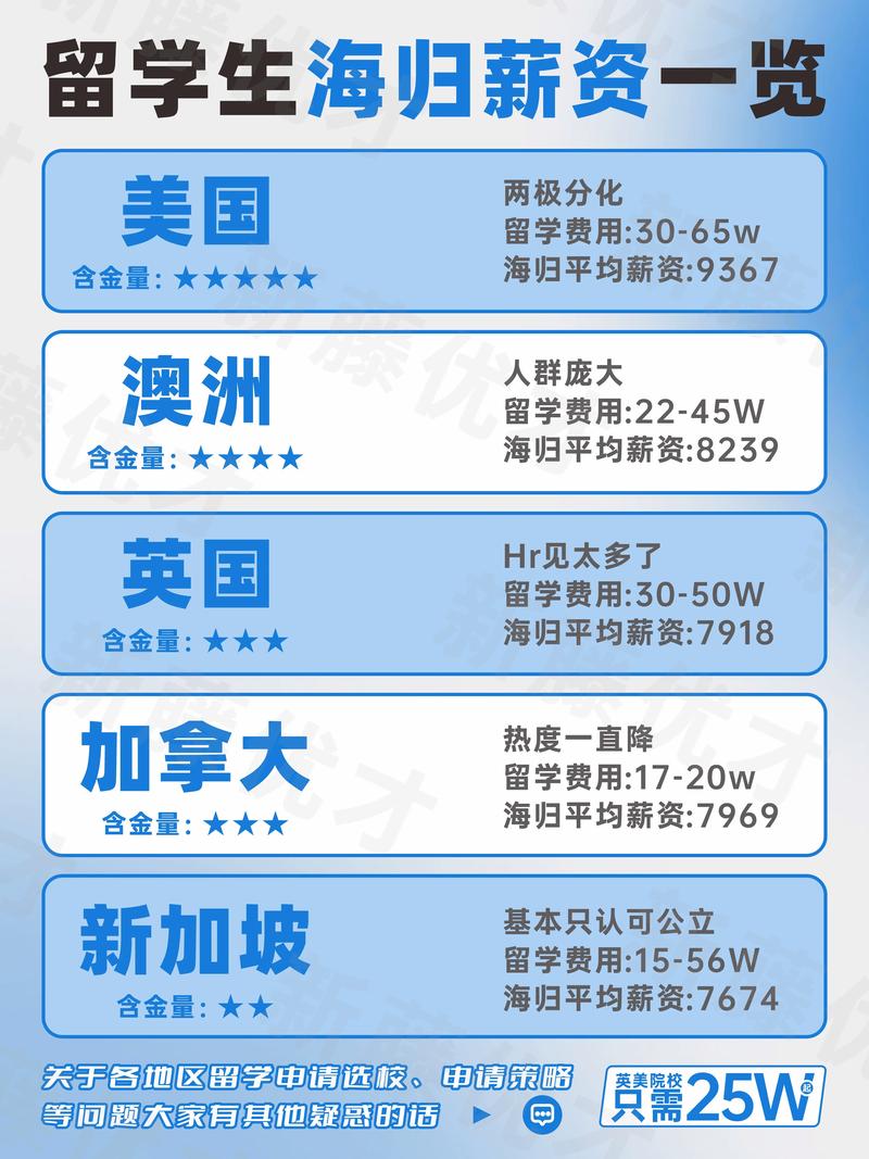 留学成本与薪资预期对比表格