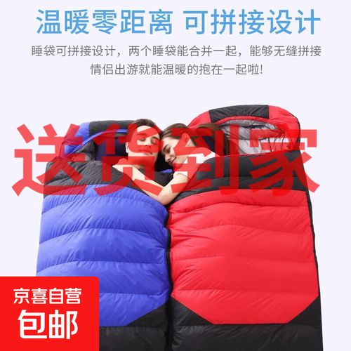户外露营羽绒睡袋与棉睡袋对比图