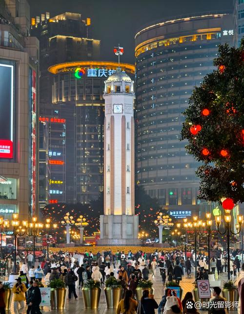 重庆解放碑小吃街夜景