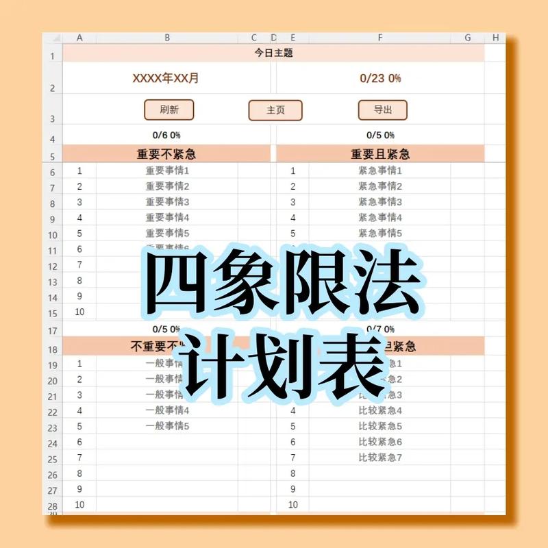 画满四象限格子的混乱手写计划本草稿