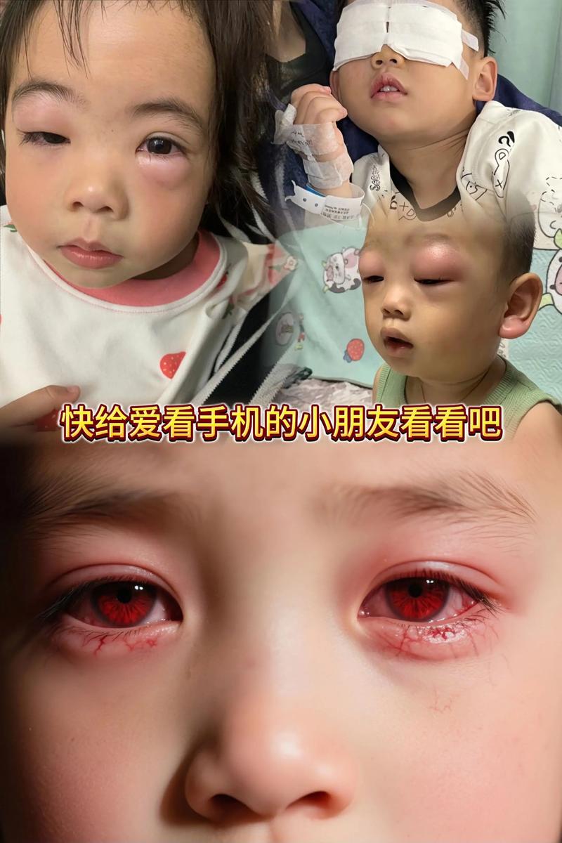 手机屏幕里无尽下滑的短视频界面与孩子眼睛特写