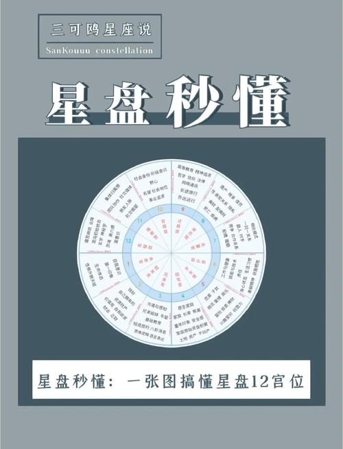 个人星盘宫位相位线条结构图