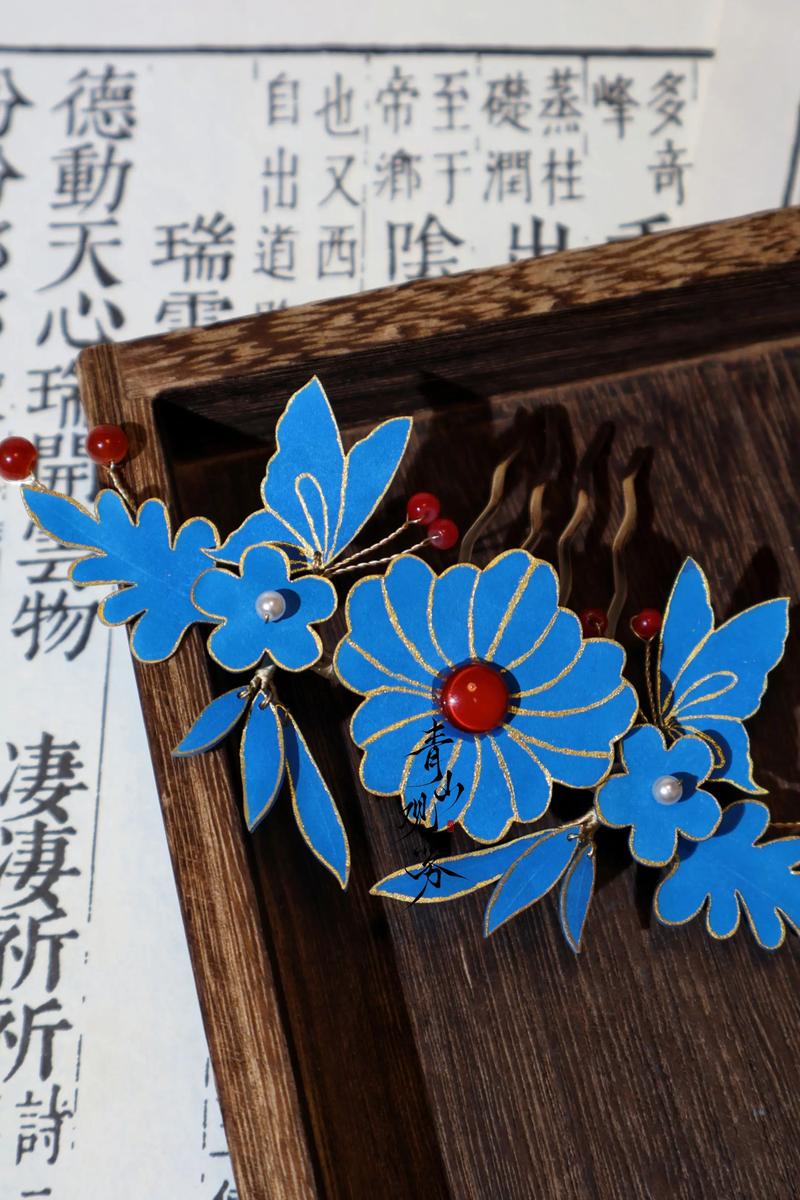 点翠蝴蝶发簪工艺细节