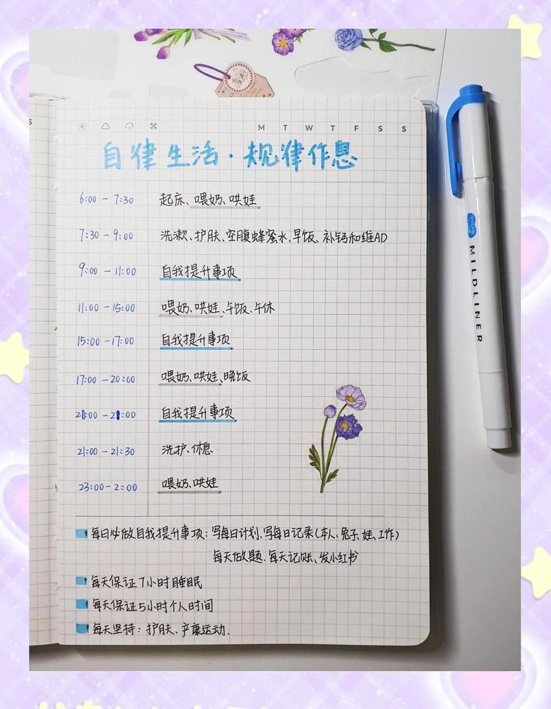 青年规律作息手账计划表