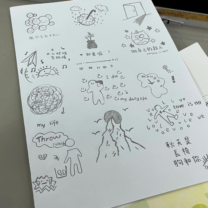 手账乱写乱画过程草图展示