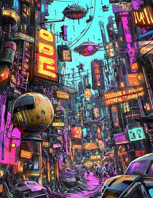 赛博朋克迷宫漫画场景图