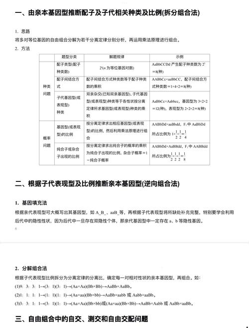 自由组合定律棋盘法配子结合方式图解