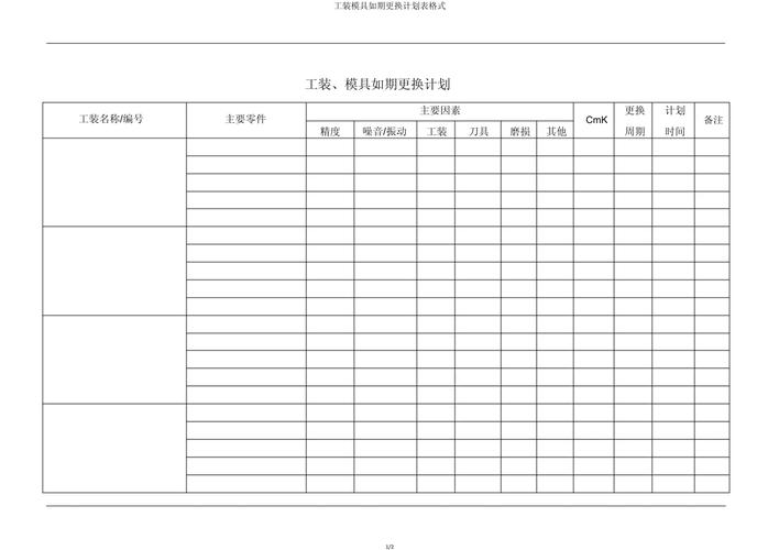 汽配冲压产线换模停机时间手工记录表
