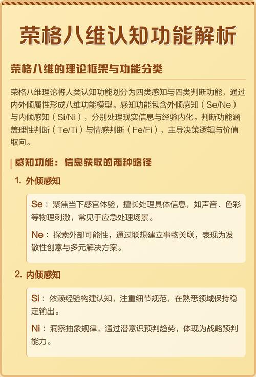 荣格八维认知功能图表