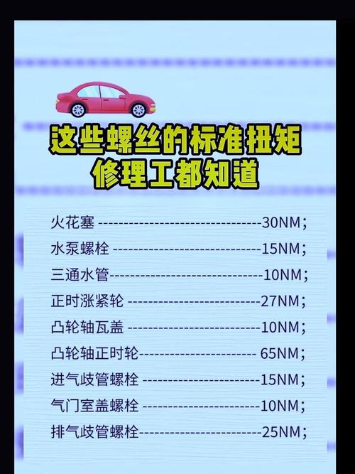 排查完该换啥？标准扭矩给你列清楚