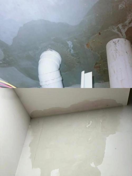 闭水试验楼下顶面检查漏水点实拍