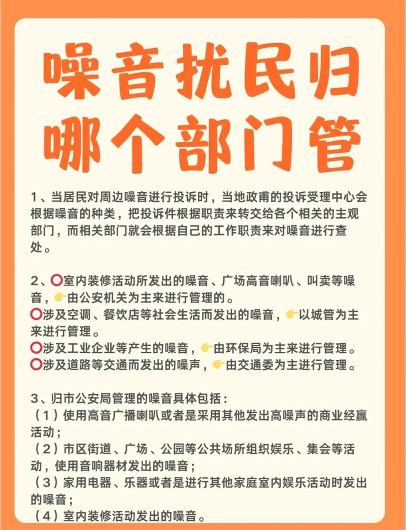 不同类型噪音投诉受理部门分布图