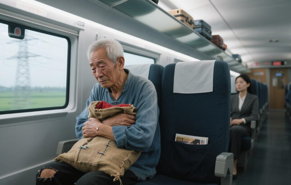 车厢里拉家常的老人