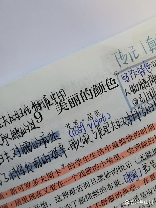 中学生课堂抄满颜色标注的工整笔记实拍