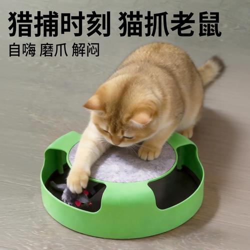 猫咪用爪子拨弄玩具老鼠