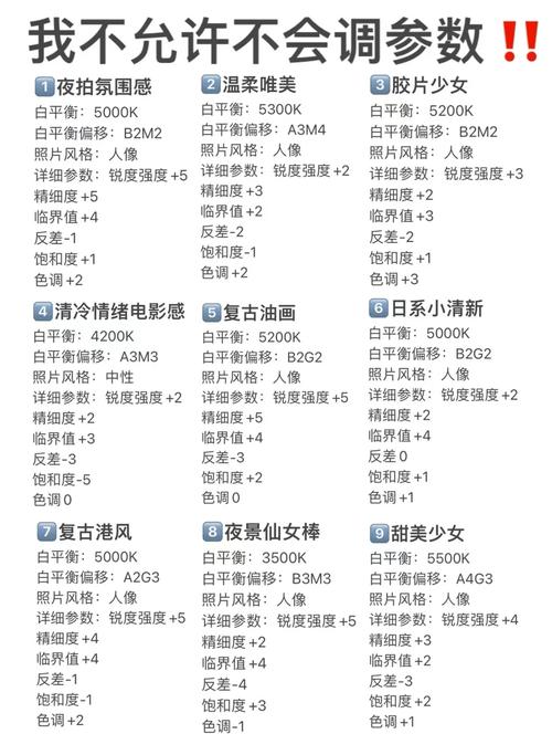📸 拍照攻略:滤镜参数大公开