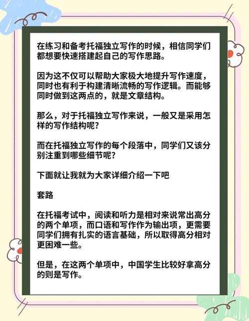 托福独立写作五段式结构图