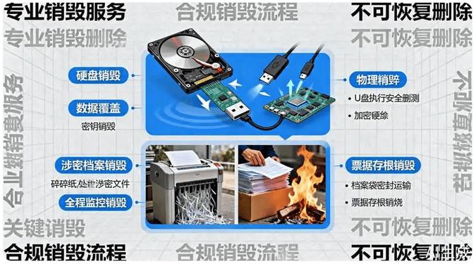 SSD加密擦除与物理销毁对比示意图