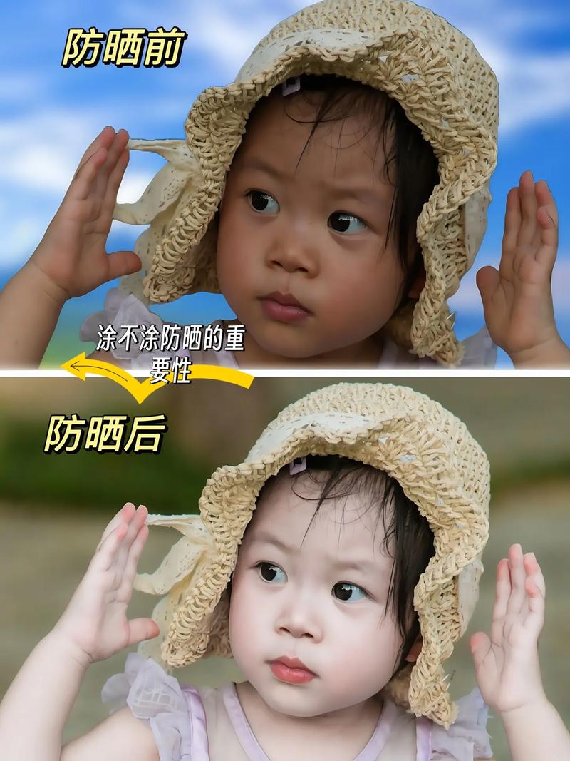 宝宝防晒漏涂部位示意图