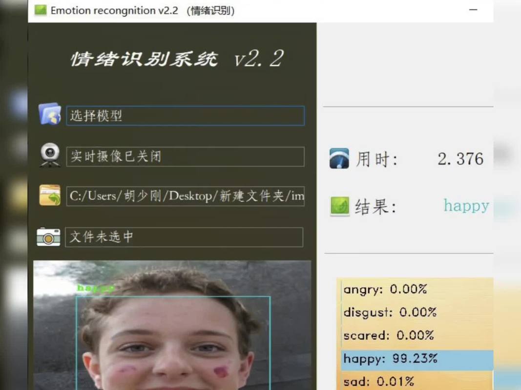 实验室中用计算机视觉模型识别人类面部微表情的实验场景