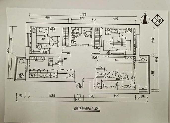 装修DIY手绘平面草图示例