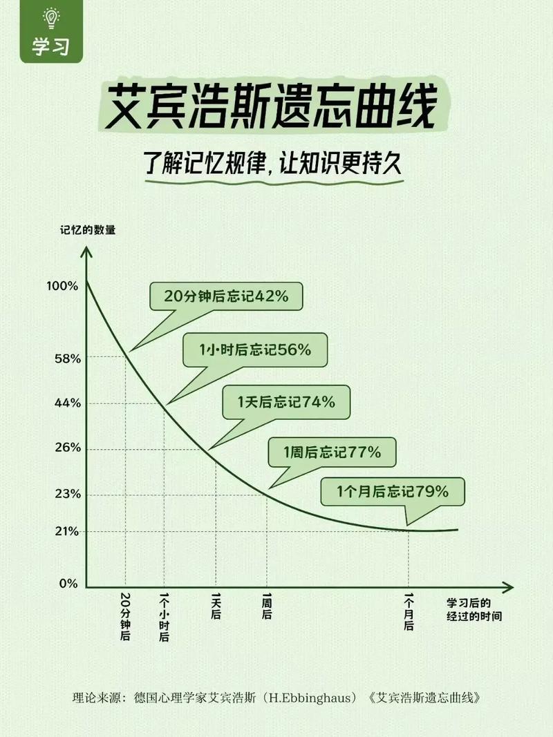 儿童艾宾浩斯遗忘曲线图