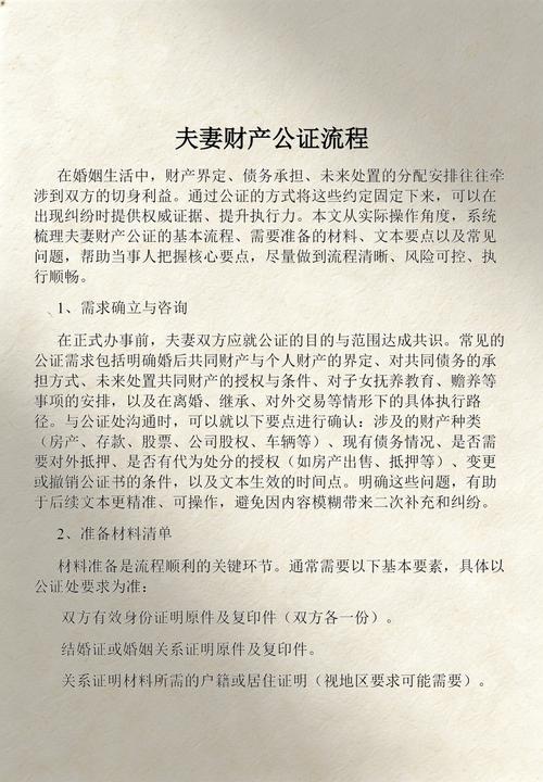 夫妻财产协议公证办理流程