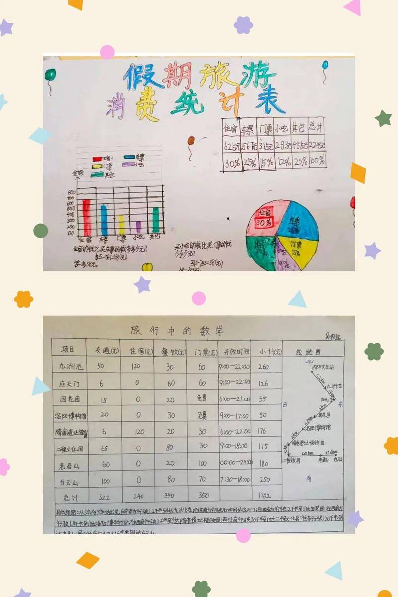 亲子手绘家庭数据统计冰箱贴实景图