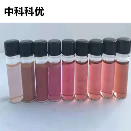 不同粒径纳米金胶体溶液色彩对比图