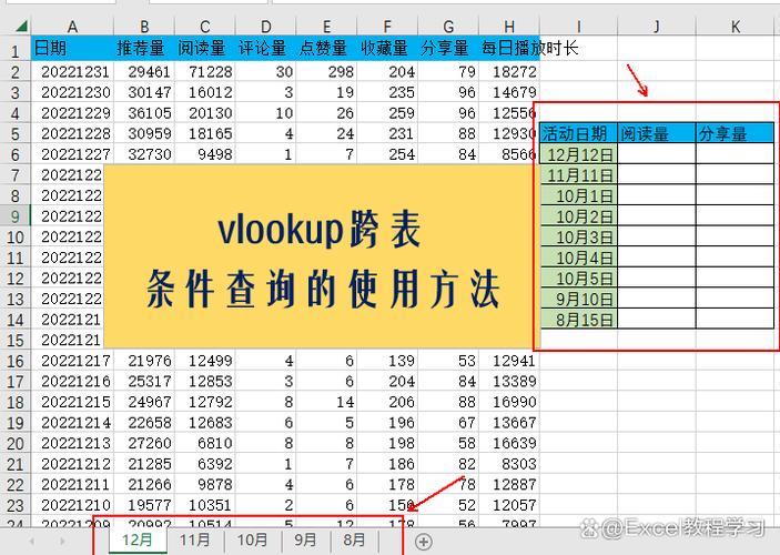 Excel XLOOKUP跨表查询示例表格