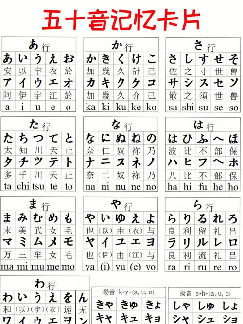 日语自学五十音随身记忆卡片