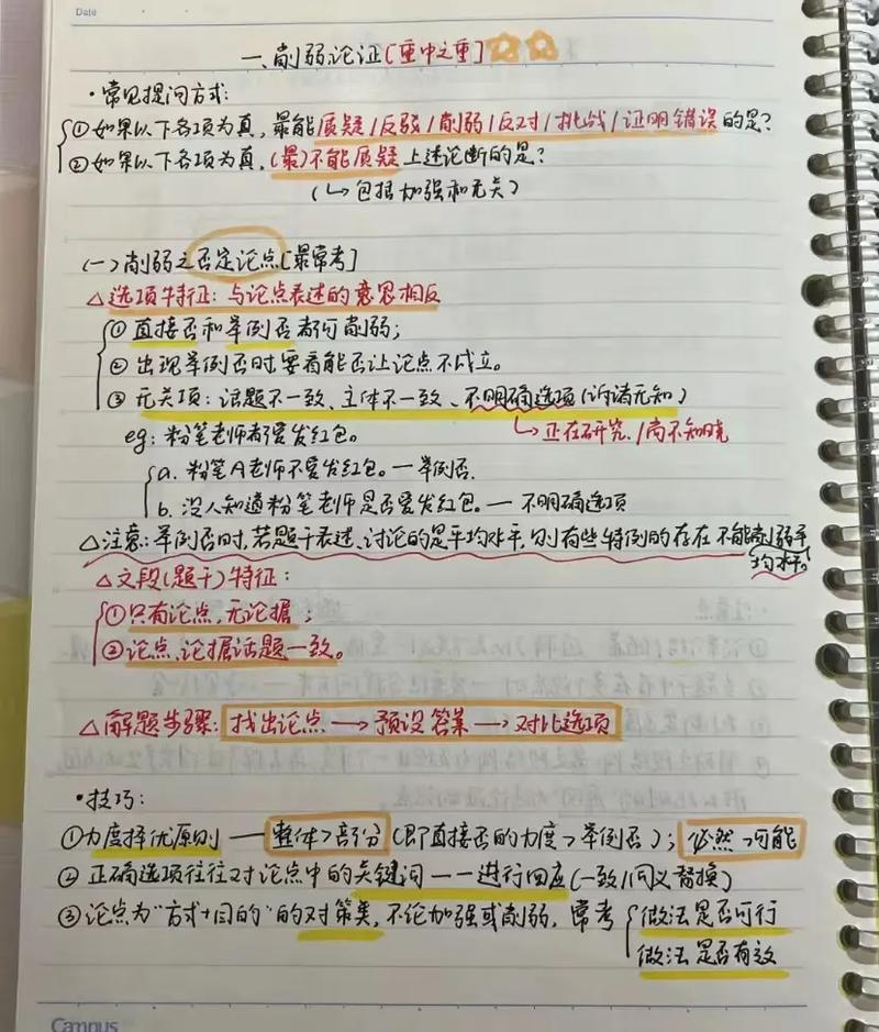 行测逻辑判断加强削弱题型手写笔记